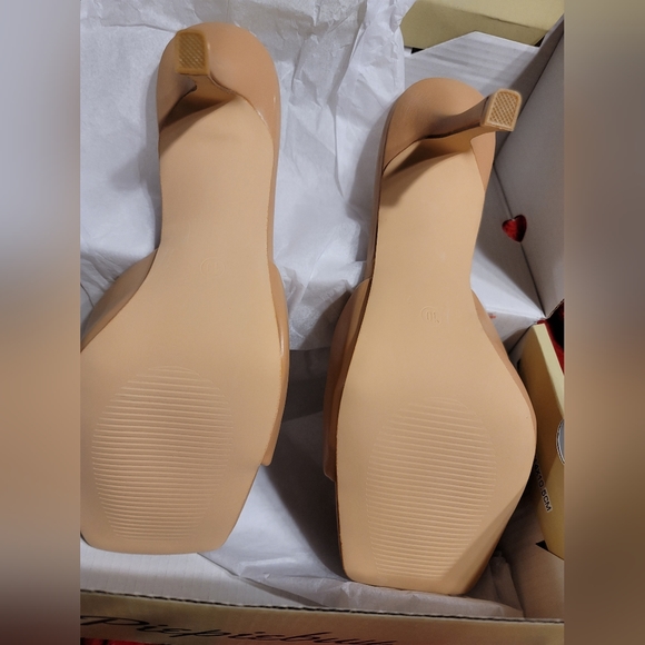 NIB RUCHED SQUARE OPEN TOE MULES DRESS PARTY SLIP ON SLIDE SIZE 10 - Picture 10 of 12